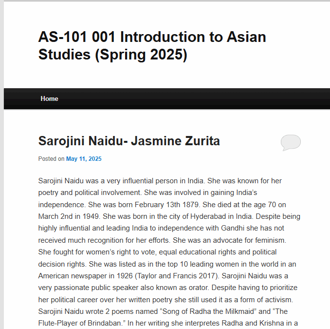 AS-101 Introduction to Asian Studies (Prof. Ben Bogin)
