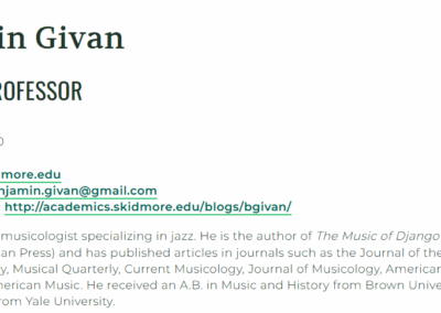 Benjamin Givan, (Music)
