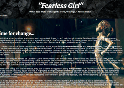 “Fearless Girl,” Owen Quinn, ’25
