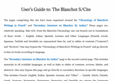 Maurice Blanchot, (Reg Lilly, Philosophy)