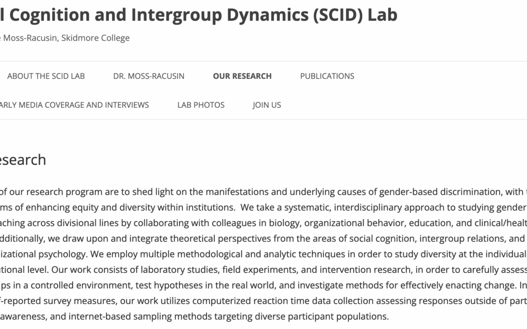 Social Cognition and Intergroup Dynamics (SCID) Lab,
