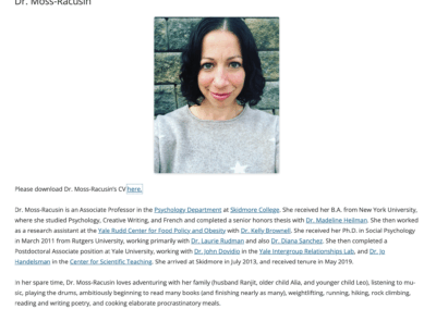 Corinne Moss-Racusin, (Psychology)